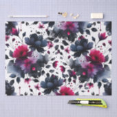 Magenta Pink & Blue Inky Wasserfarbenhochzeit Seidenpapier (Handwerk)