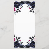 Magenta Pink & Blue Inky Wasserfarbenmenü Menükarte (Rückseite)