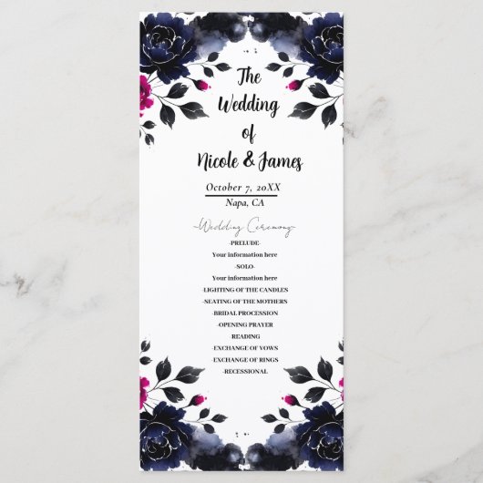 Magenta Pink & Blue Inky Wasserfarbenprogramm Programm (Vorderseite)