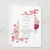 Magenta Pink Blumenzwiebelfeier Einladung (Vorderseite)