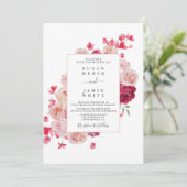 Magenta Pink Blumenzwiebelfeier Einladung (Stehend Vorderseite)