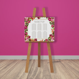 Magenta Pink Blütendiagramm Poster