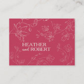 Magenta Pink Boho Blumenzwiebelzange Detail Begleitkarte (Rückseite)