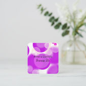 Magenta Pink Bubble Business Card Quadratische Visitenkarte (Stehend Vorderseite)