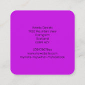 Magenta Pink Bubble Business Card Quadratische Visitenkarte (Rückseite)