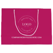 Magenta Pink Business Company Website Ihr Logo Große Geschenktüte (Rückseite)