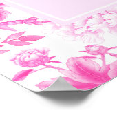Magenta Pink Chinoiserie Blume Hochzeit Willkommen Poster (Ecke)