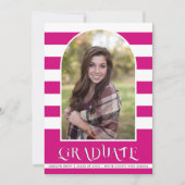 Magenta pink Class of 2023 arch Foto Abschluss Ankündigung (Vorderseite)