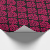 Magenta Pink Damask Gift Wrapping Paper Geschenkpapier (Ecke)