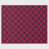 Magenta Pink Damask Gift Wrapping Paper Geschenkpapier (Flach)