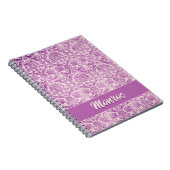 Magenta Pink Damask Notizblock (Rechte Seite)