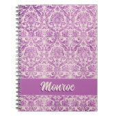 Magenta Pink Damask Notizblock (Vorderseite)
