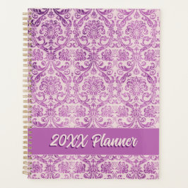 Magenta Pink Damask Planer