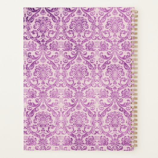 Magenta Pink Damask Planer (Rückseite)