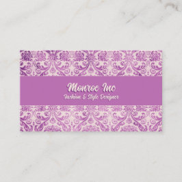 Magenta Pink Damask Visitenkarte