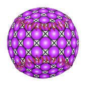 Magenta Pink Dots Schwarz-weißes Gittermuster Baseball (Rückseite)