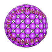 Magenta Pink Dots Schwarz-weißes Gittermuster Baseball (Vorderseite Links)