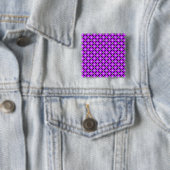 Magenta Pink Dots Schwarz-weißes Gittermuster Button (Beispiel)