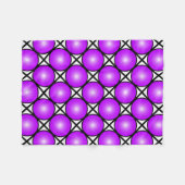 Magenta Pink Dots Schwarz-weißes Gittermuster Fleecedecke (Vorderseite (Horizontal))