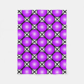 Magenta Pink Dots Schwarz-weißes Gittermuster Fleecedecke (Vorderseite)