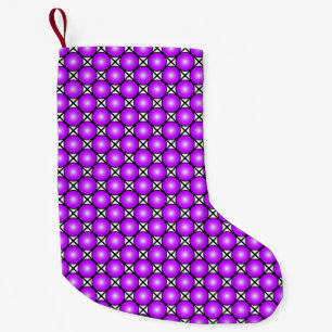 Magenta Pink Dots Schwarz-weißes Gittermuster Kleiner Weihnachtsstrumpf