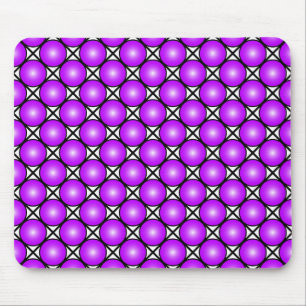 Magenta Pink Dots Schwarz-weißes Gittermuster Mousepad
