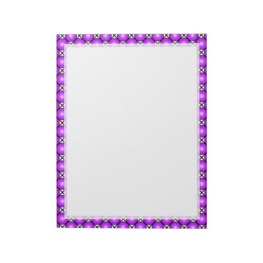 Magenta Pink Dots Schwarz-weißes Gittermuster Notizblock (Rotiert)