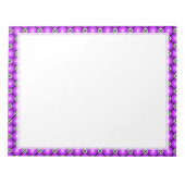 Magenta Pink Dots Schwarz-weißes Gittermuster Notizblock (Vorderseite)