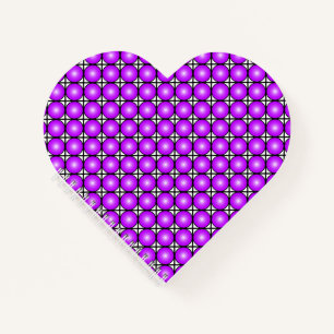 Magenta Pink Dots Schwarz-weißes Gittermuster Notizblock