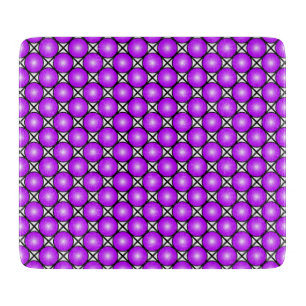 Magenta Pink Dots Schwarz-weißes Gittermuster Schneidebrett