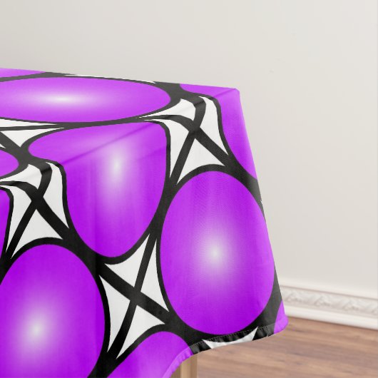 Magenta Pink Dots Schwarz-weißes Gittermuster Tischdecke (Beispiel)