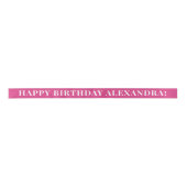 Magenta Pink Einfaches Text Happy Birthday Satinband (Vorderseite)