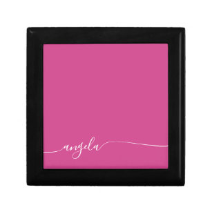 Magenta Pink Elegante Glam Signature Style Name Erinnerungskiste