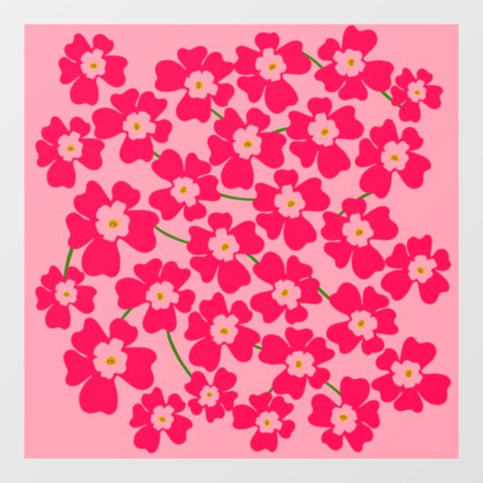 Magenta Pink Fantasy Blume Power Fensteraufkleber (Blatt)