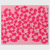 Magenta Pink Fantasy Blume Power Geschenkpapier (Flach)
