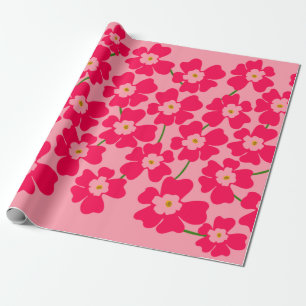 Magenta Pink Fantasy Blume Power Geschenkpapier