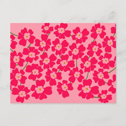 Magenta Pink Fantasy Blume Power Postkarte (Vorderseite)