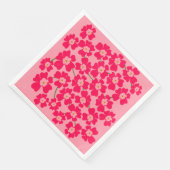 Magenta Pink Fantasy Flower Garden Hochzeit Serviette (Ecke)