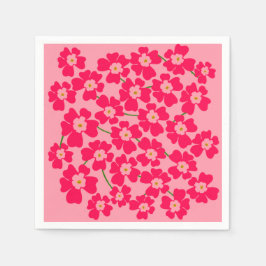 Magenta Pink Fantasy Flower Garden Serviette