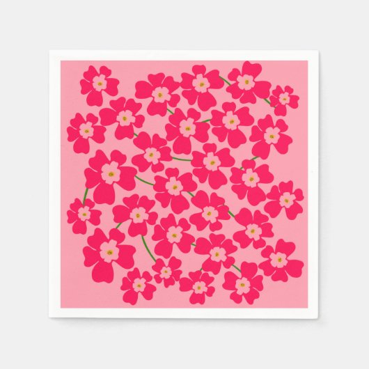 Magenta Pink Fantasy Flower Garden Serviette (Vorderseite)
