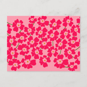 Magenta Pink Fantasy Flower Power Postkarte