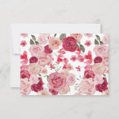 Magenta Pink Floral Danke Karte (Rückseite)