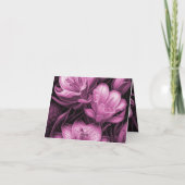 Magenta Pink Floral Danke Karte (Rückseite)