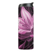 Magenta Pink Floral Thermal Tumbler Thermosbecher (Nach links gedreht)