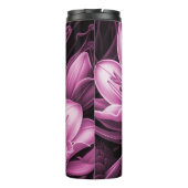 Magenta Pink Floral Thermal Tumbler Thermosbecher (Rückseite)
