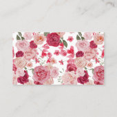 Magenta Pink Floral Wedding Details Karte (Rückseite)