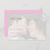 Magenta Pink Foto Wedding Rsvp (Vorne/Hinten)