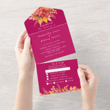 Magenta Pink Fuchsia Fall Floral Elegante Hochzeit