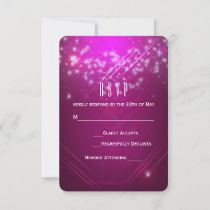 Magenta Pink Glitzer Club-Vibe-Party-RSVP-Karte RSVP Karte