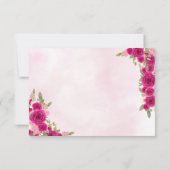 Magenta Pink Gold Floral Princess QR UAWG Mitteilungskarte (Rückseite)